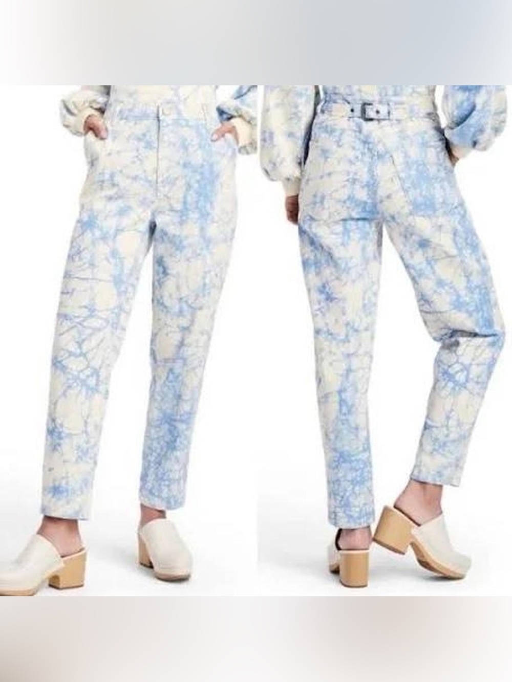 Rachel Comey Blue & Cream Tie-Dye Straight Leg Pants